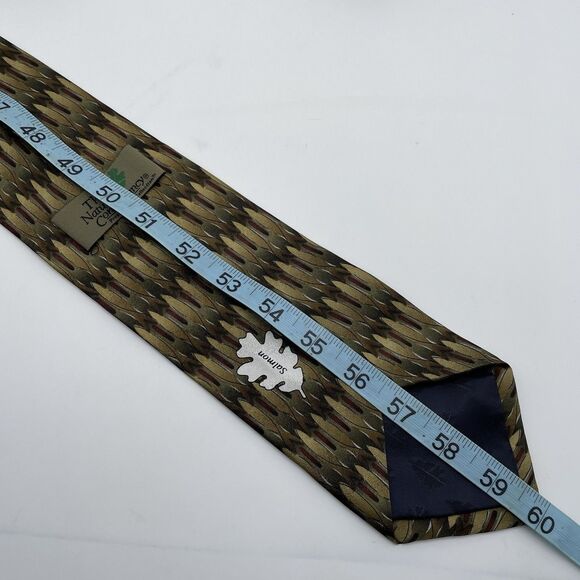 The Nature Conservancy /Martini Art Silk Neckties Lot of 3 Salmon Camel Art Deco - Picture 9 of 16